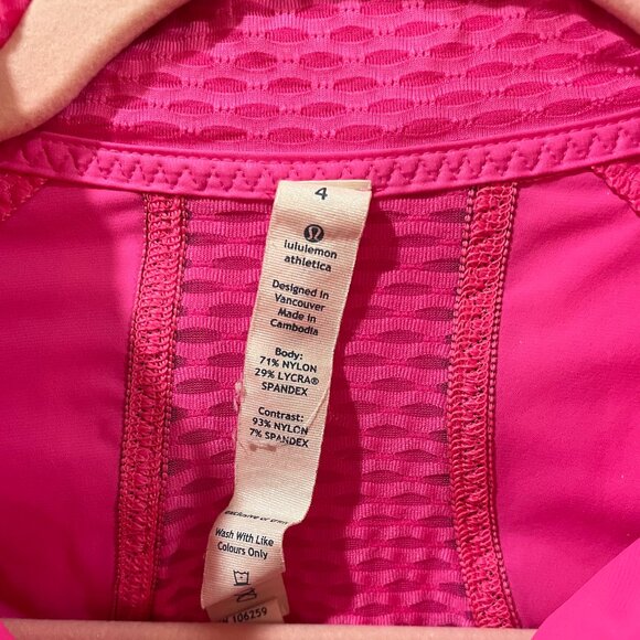 Lululemon Paceline Cycling Jersey Pinkelicious Size 4 Zip Front Jacket Vancouver - Picture 12 of 16